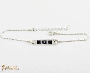 Silver running girl bracelet